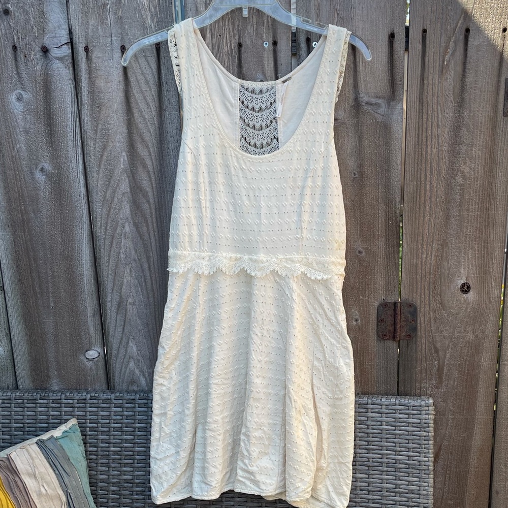 NWOT Free People Cream dress, Sz. S